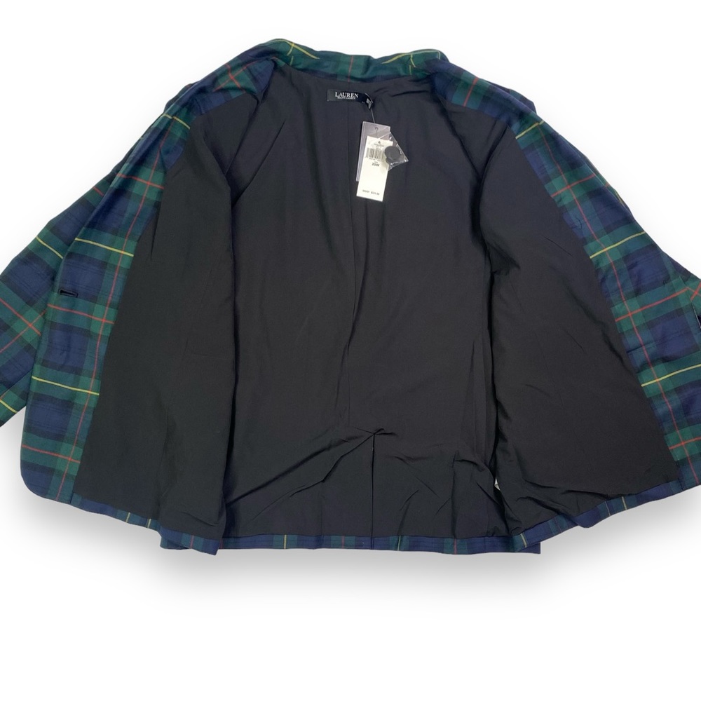 NWT Lauren Ralph Lauren Bullion Plaid Wool-Blend Twill Blazer Size 20W Woman - Picture 13 of 16
